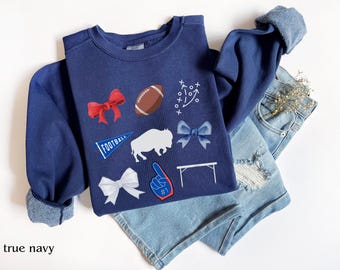 Buffalo Sweatshirt, Retro Buffalo Football Crewneck, Buffalo Football Game Day Shirt, Buffalo Football Hoodie Gift for Fan