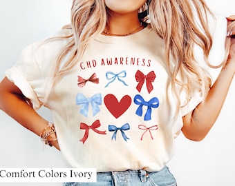 CHD Awareness-sweater en T-shirt-coquette en aquarelstijl, trendy Heart Warrior Design Awareness Group-shirt