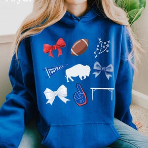 Buffalo Sweatshirt Coquette Gildan Hoodie Sweatshirt Buffalo Football Josh Allen Shirt Coquette New York Football Sweatshirt- Bills Mafia