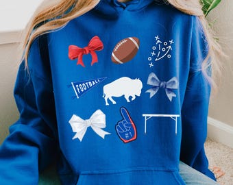 Buffalo Sweatshirt Coquette Gildan Hoodie Sweatshirt Buffalo Football Josh Allen Shirt Coquette New York Football Sweatshirt- Bills Mafia