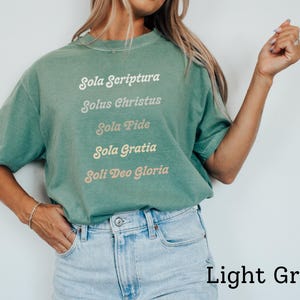 Fünf Solas-Shirt-Reformations-T-Stück für erneuerte Baptisten-Christen John Calvin T-Shirt übergroße Lehren der Gnade-Hemd Calvinist-T-Stück