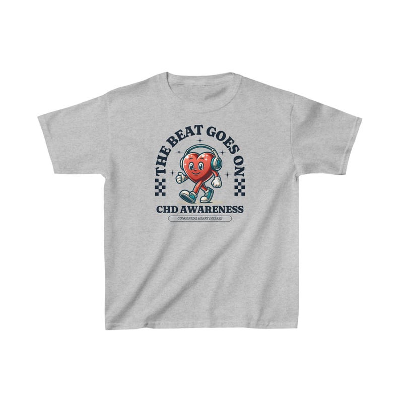CHD AWARENESS SHIRT FOR YOUTH AND KIDS THE BEAT GOES ON GILDAN SHIRT