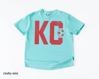 KC damesvoetbal, uniseks comfortkleuren shirt-Kansas City voetbalshirt-voetbalshirt dames
