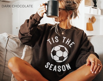 Voetbal moeder sweater-Tis The Season schattig sportief seizoen Gameday Shirt-Sport Dad Apparel-Spirit Wear voor voetbal ouders-Team Support Tee