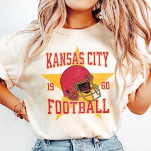 Kansas City Football Vintage Shirt Comfort Colors, KC Football Team, Kansas City Football Fan Gift, Oversized Football Fan T-shirt Tee