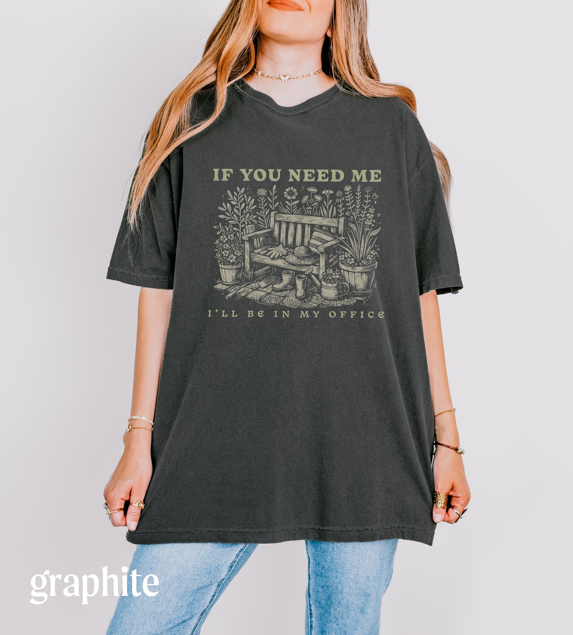 Funny Distressed Gardening, I'll Be in My Office Garden T-Shirt