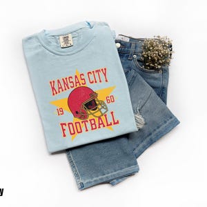 Kansas City Football Vintage Shirt Comfort Colors, KC Football Team, Kansas City Football Fan Gift, Oversized Football Fan T-shirt Tee