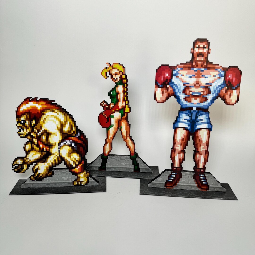 3 Units Street Fighter Videogame Inspired Sprites Paper Craft Template ...