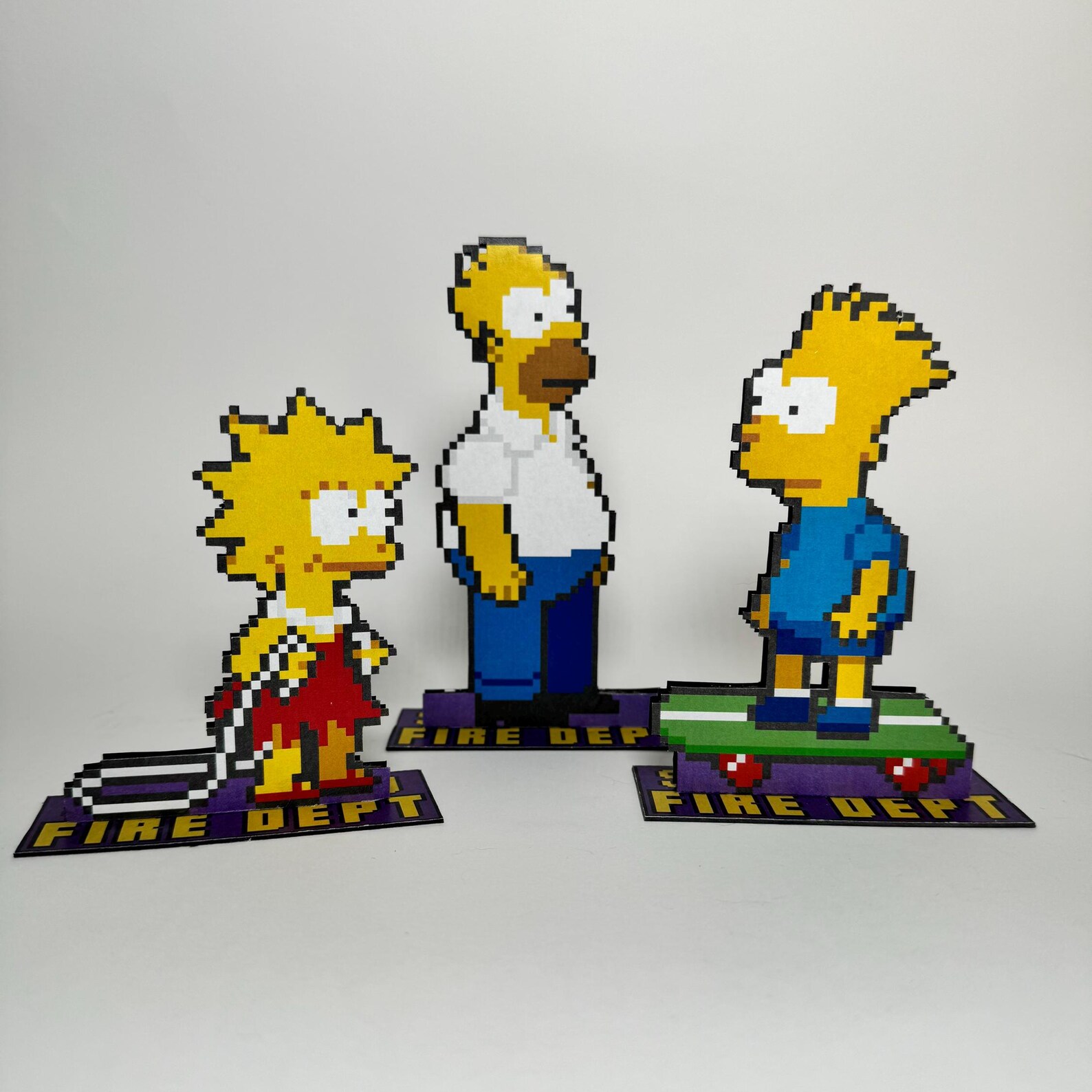 3 Units Simpson Videogame Inspired Sprites Paper Craft Template DIY ...