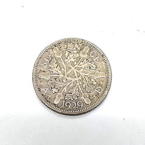 1929 King George V British Sixpence 50% Silver