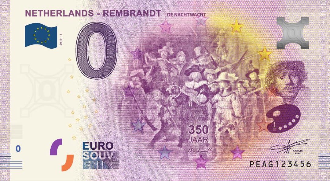 Number 000000 0 Euro Souvenir the Night Watch Serial Number #000000 - Etsy