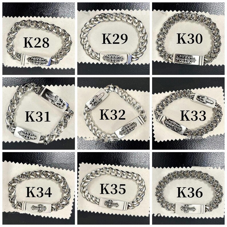 Silver Flower Cross Bracelet,chrome Hearts Bracelet,,dagger Bracelet