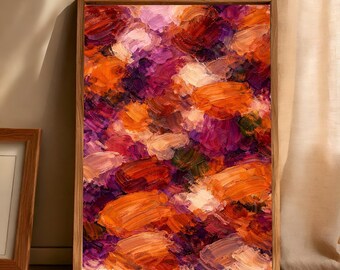 Terracotta and Soft Neutrals Oil Abstract Art Print: Modern Texture (Digital Printable)