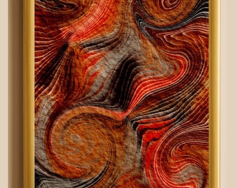 Lámina abstracta de terracota: Decoración de pared moderna y elegante (descarga digital)