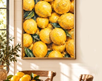 Impressionist Lemon Oil Painting Print | Mediterranean Fruit Art (Digital Download)