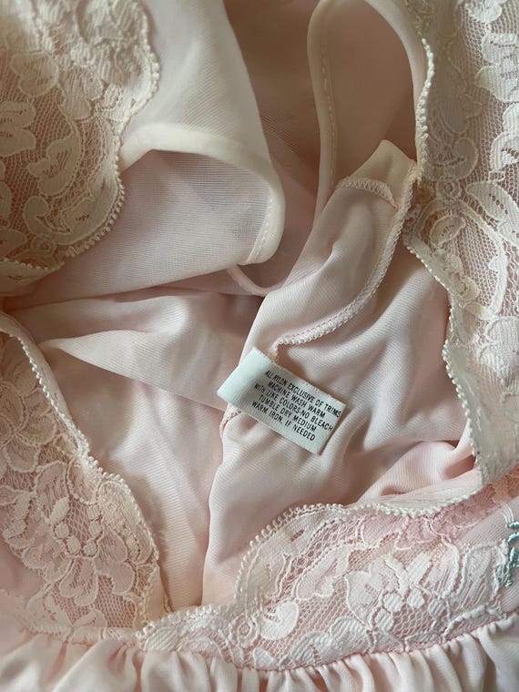 vintage sheer pink nightgown - image 4