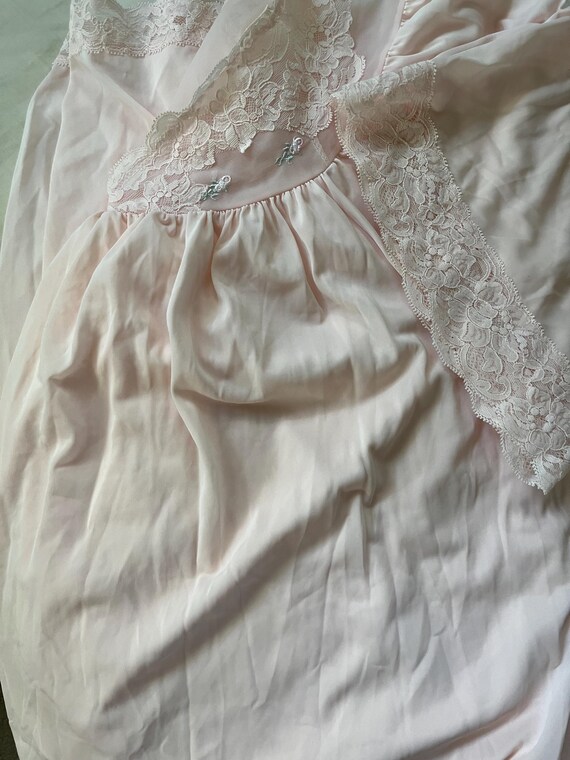 vintage sheer pink nightgown - image 5