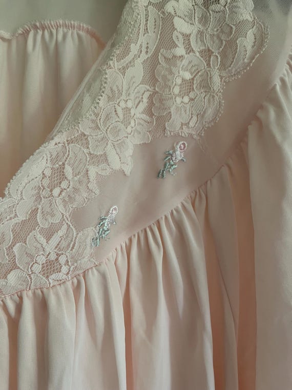 vintage sheer pink nightgown - image 6