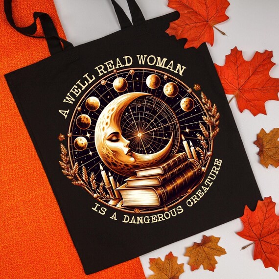 Celestial Tote Bag, Astrology Gift for Readers, Book Lovers, Literary gift, mystical Book Lovers gift, Gift for her/him, Christmas, Cosmic,