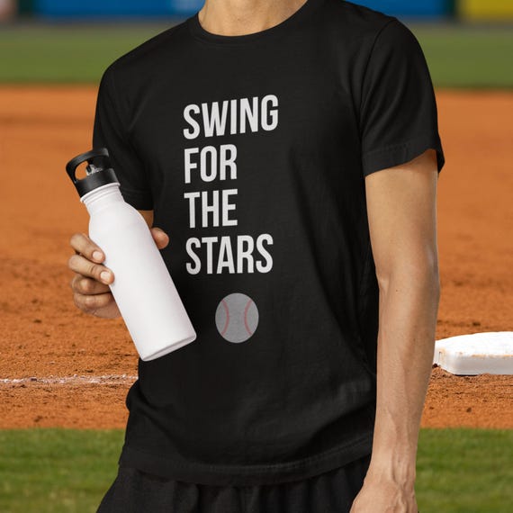 Vintage Baseball T-Shirt, Swing for the Stars Graphic Tee, Unisex Sports Gift