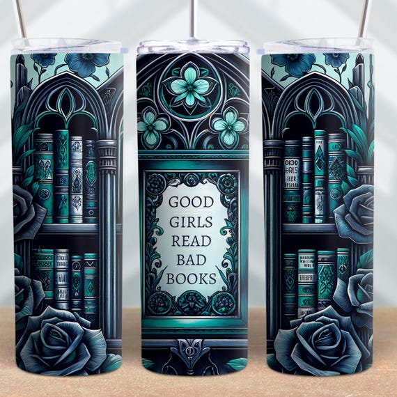 Gothic Book Lover cup, bookish travel cup, 20 oz. Tumbler, Literary Gift, Gothic coffee cup, horror book reader, Dark Romance, Witchy book