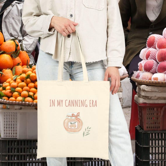 In My Canning Era: Farmers Market Haul for Homemade Preserves In My Canning Era Tote Bag, Eco-Friendly Grocery Bag, Farmhouse Style