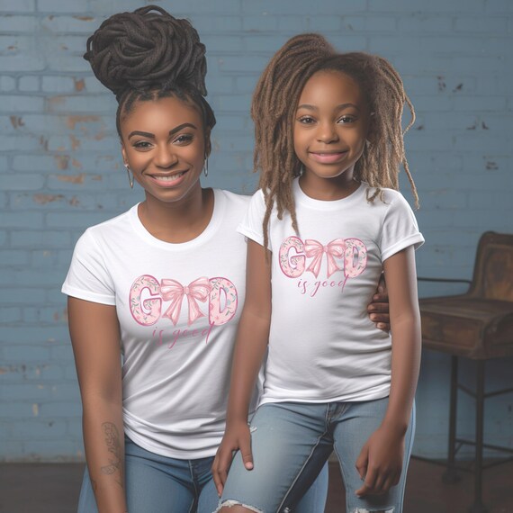 God is Good Coquette Bow, Mommy and Me Matching Shirts, Family Outfits, Religious Gifts, Christian Apparel,