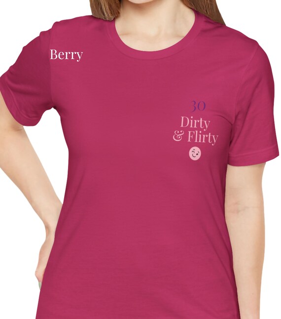 30 Dirty & Flirty Emoji Birthday T-shirt, Funny Tee, Short Sleeve Shirt, Wink Emoji Graphic Top, Funny Party Gift