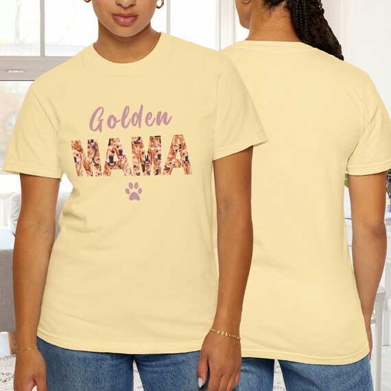 Golden Mama T-shirt, Cute Tee Gift, Dog Lover Tee, Casual tee for Dog Moms,  Golden Retriever T-Shirt, Golden Retriever Custom Parent gift,