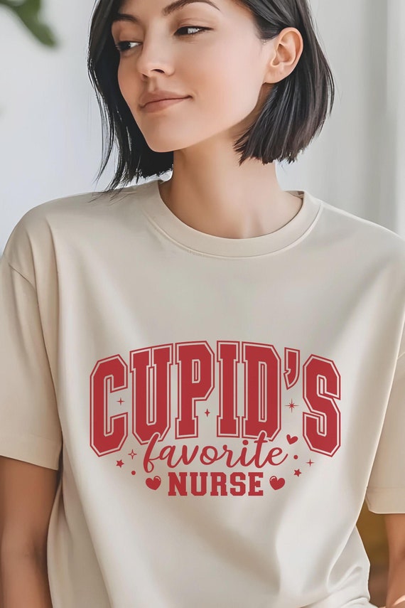 Cupid's Favorite Nurse Tee - Fun Valentine's Day Gift, Nurse Appreciation Shirt, Cute Medical Graphic Tee, Unisex Casual Top