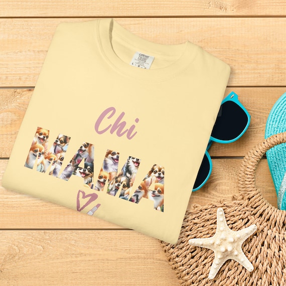 Chihuahua Mama T-Shirt, Personalized Dog Mom Gift, Comfort Colors Tee,  Chihuahua Lover Shirt, Chihuahua mom shirt Gift Idea