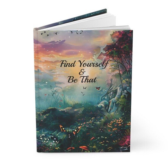 Whimsical "Find Yourself & Be That" Hardcover Journal - Inspirational Self-Discovery Notebook