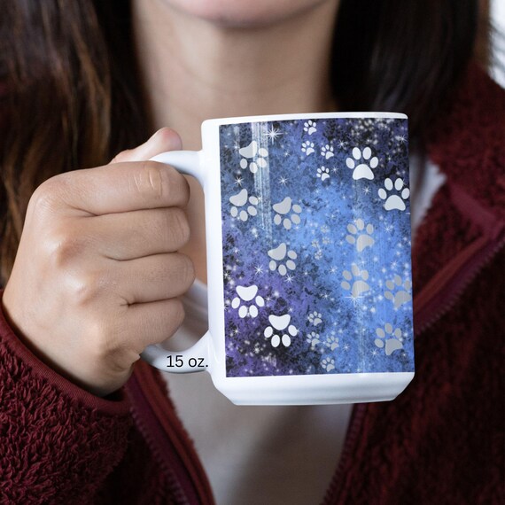 Paw Print Galaxy Mug  Cosmic Dog Lover Gift  Cute Pet Lover Gift, Dog Lover Mug, Galaxy Space Theme, Free Shipping