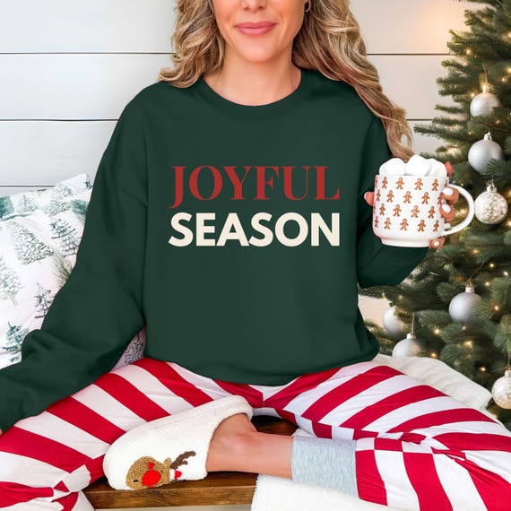 Joyful Season Christmas Sweatshirt: Retro Holiday Crewneck