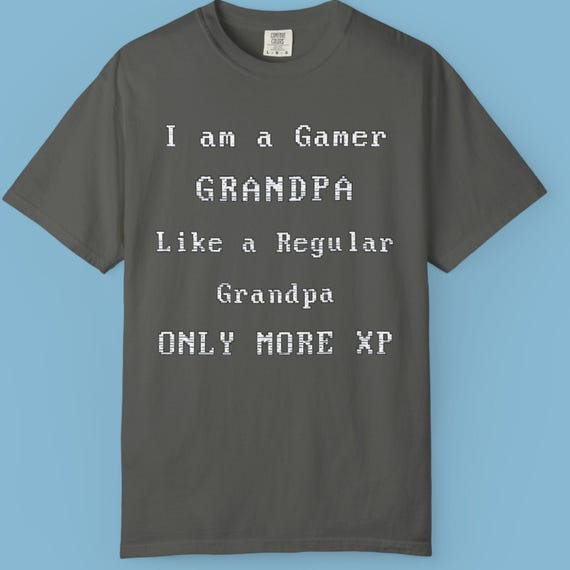 Grandpa Gamer T-Shirt: Retro Video Game Tee, Comfort Colors Pepper