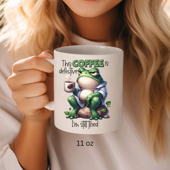 Grumpy Frog Ceramic Mug 11oz/15oz, Perfect Gift for Coffee Lovers, Frog enthusiasts,