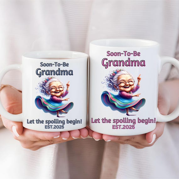 Grandma 2025, Grandpa 2025, Coffee Mug, 11oz/15oz, Great keepsake gift for grandma/grandpa, First time grandparent, celebration mug