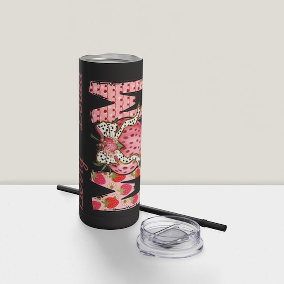 Berry Mom Tumbler, Strawberry Mom Gift, 20oz Matte Tumbler, Cute Farmhouse Drinkware