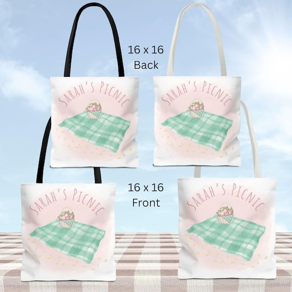 Personalized Sun-Kissed Strawberry Picnic Tote, Watercolor Summer Bag, Custom Gift for Her, Cottage-core Décor