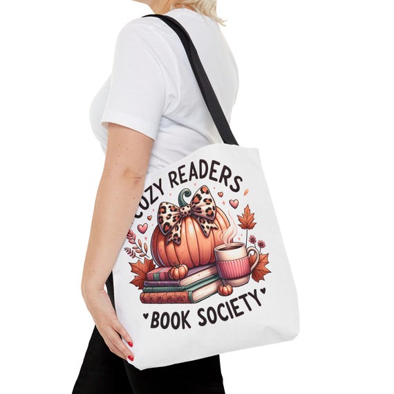 Cozy Readers Tote Bag - Book gift, book tote Gifts, student book tote, Book lovers Christmas gift, his/her gift, Cute book bag, Readers gift