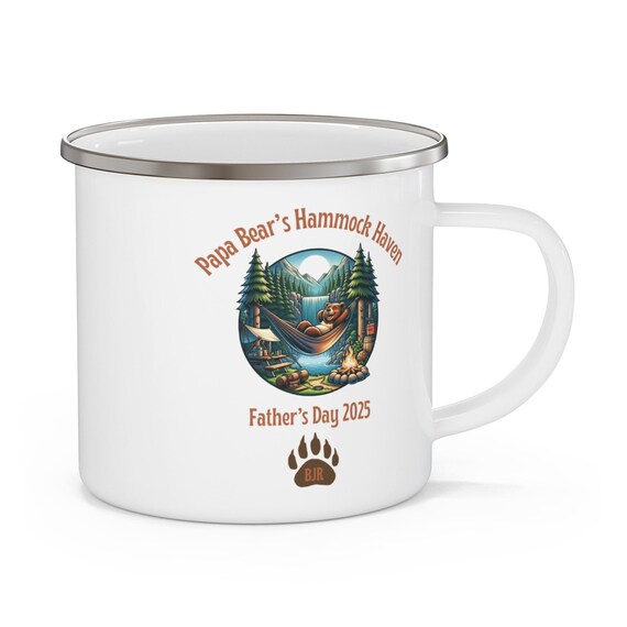 Papa Bear’s Hammock Haven Mug, Best Dad Gift, Father’s Day 2025, Personalized Camping Mug