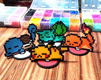 Sleepy Pika Poke 2D Perlerbead Figures with stand (Custom)