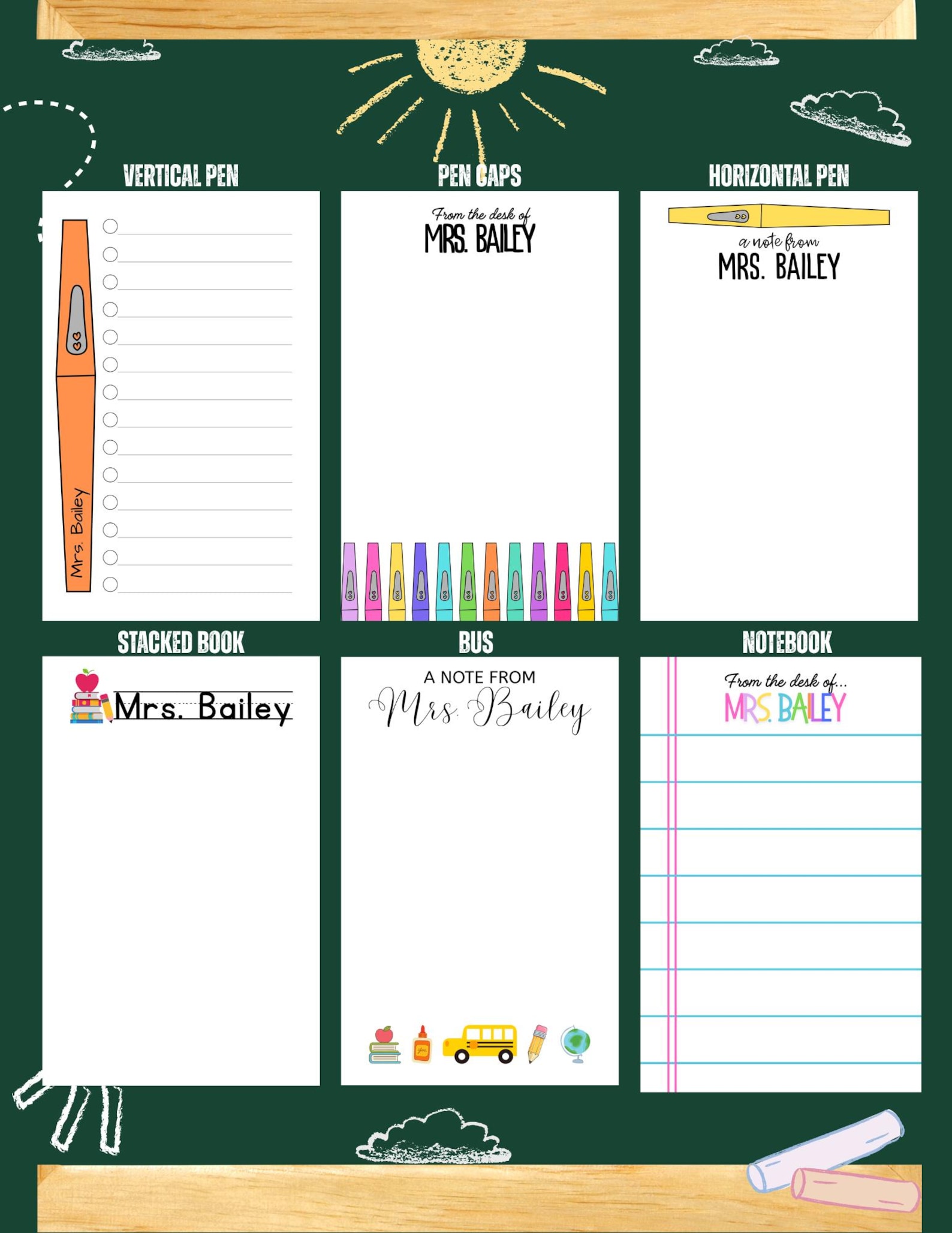 Personalized Teacher Notepad – School Stationery, Custom Name - Etsy