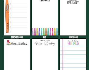 Personalized Teacher Notepad – School Stationery, Custom Name
