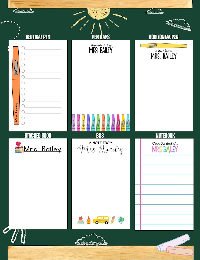 Personalized Teacher Notepad – School Stationery, Custom Name - Etsy