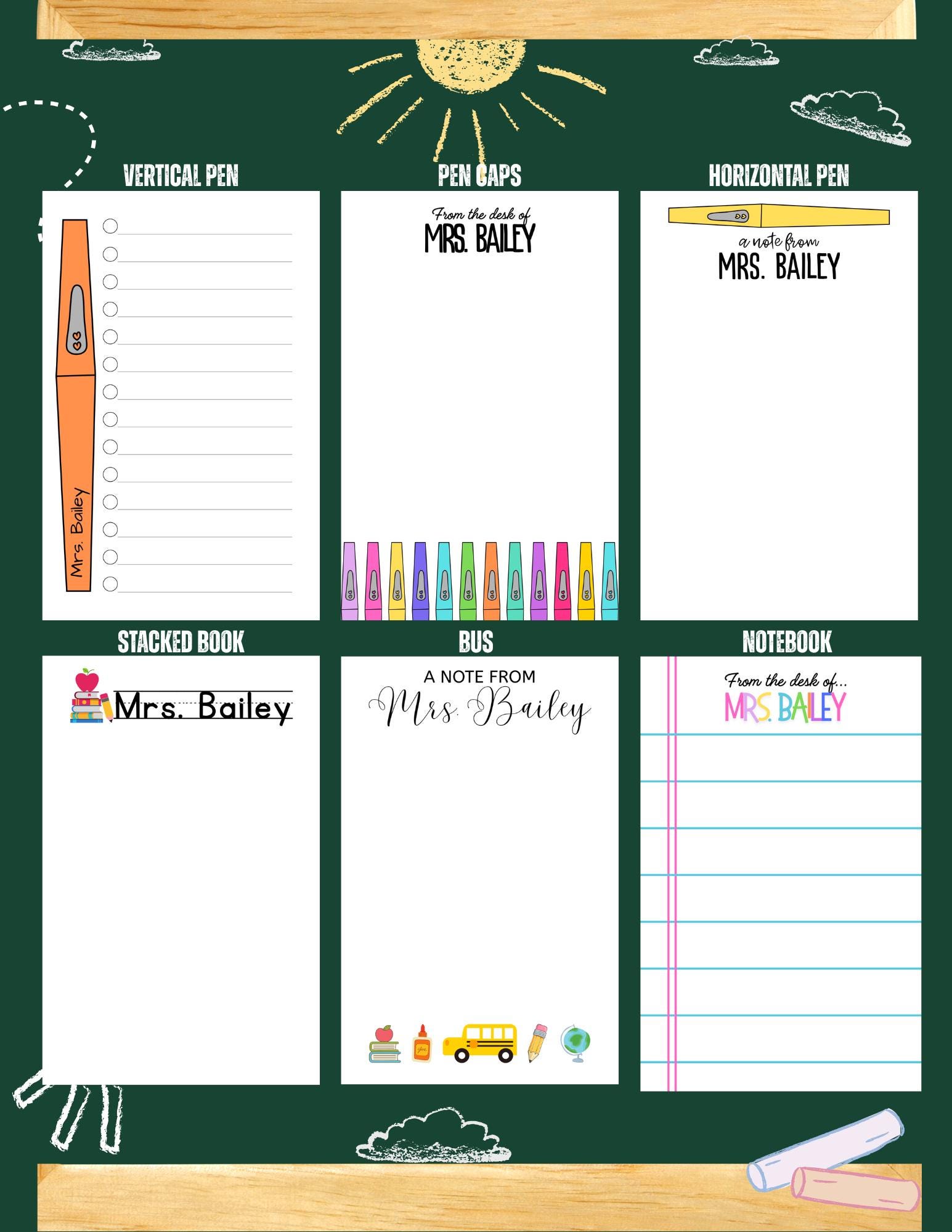Personalized Teacher Notepad – School Stationery, Custom Name - Etsy