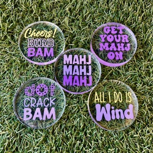 Customizable Mahjong Coasters: Fun Party Favors image 3