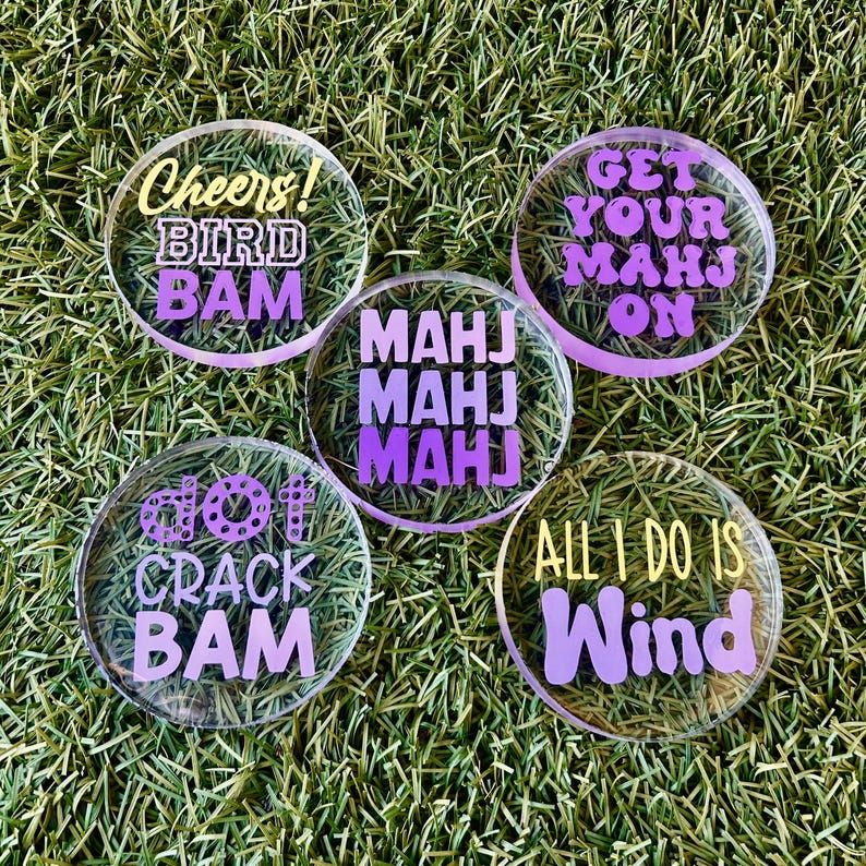 Customizable Mahjong Coasters: Fun Party Favors image 3