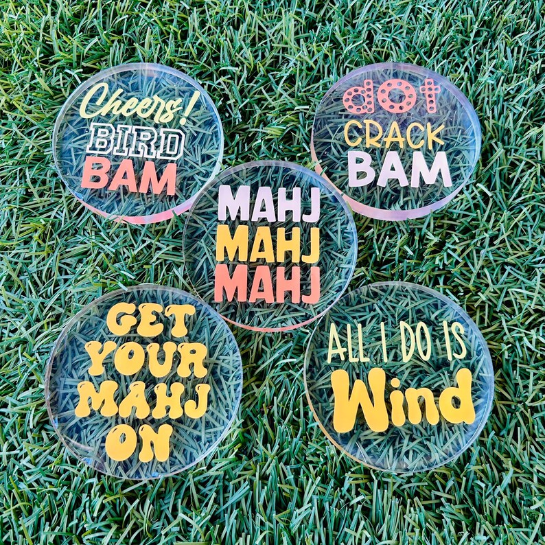 Customizable Mahjong Coasters: Fun Party Favors image 5
