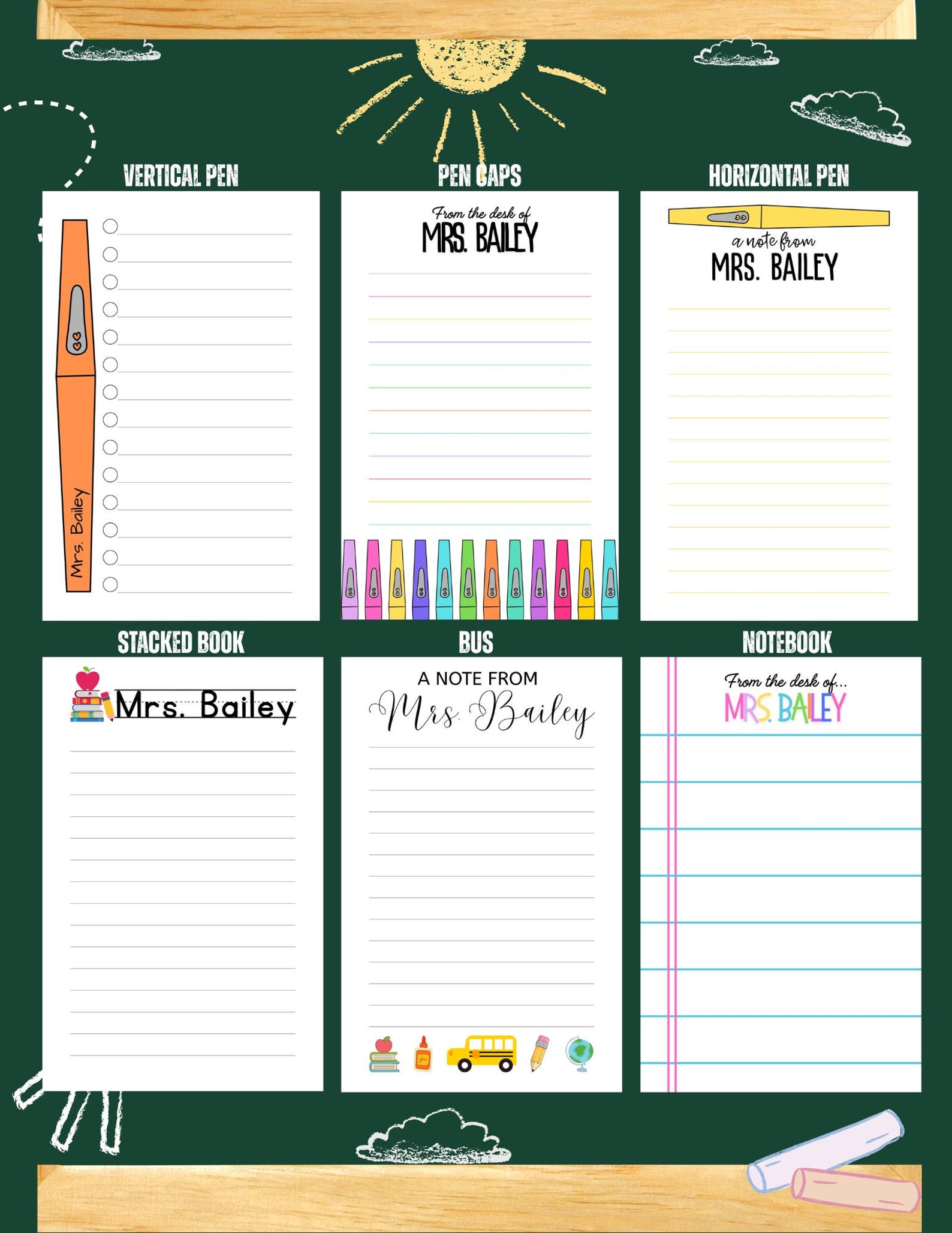 Personalized Teacher Notepad – School Stationery, Custom Name - Etsy